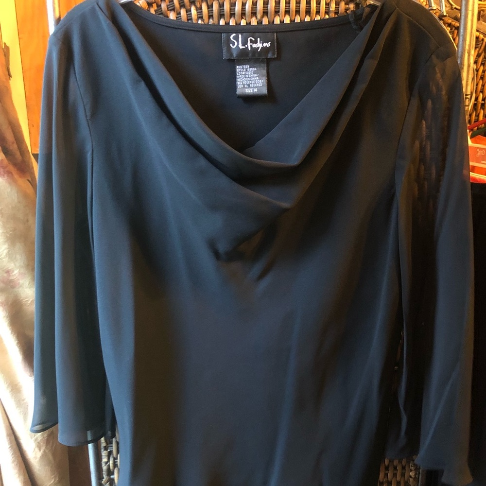 Women’s Black Blouse/Skirt Set Size 14 NWT